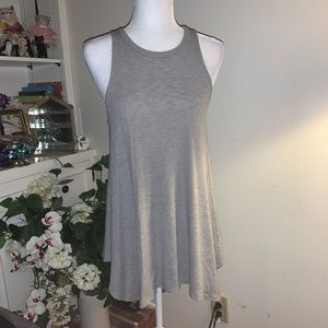 ❌SOLD❌Grey Waffle Knit Tunic Tank
